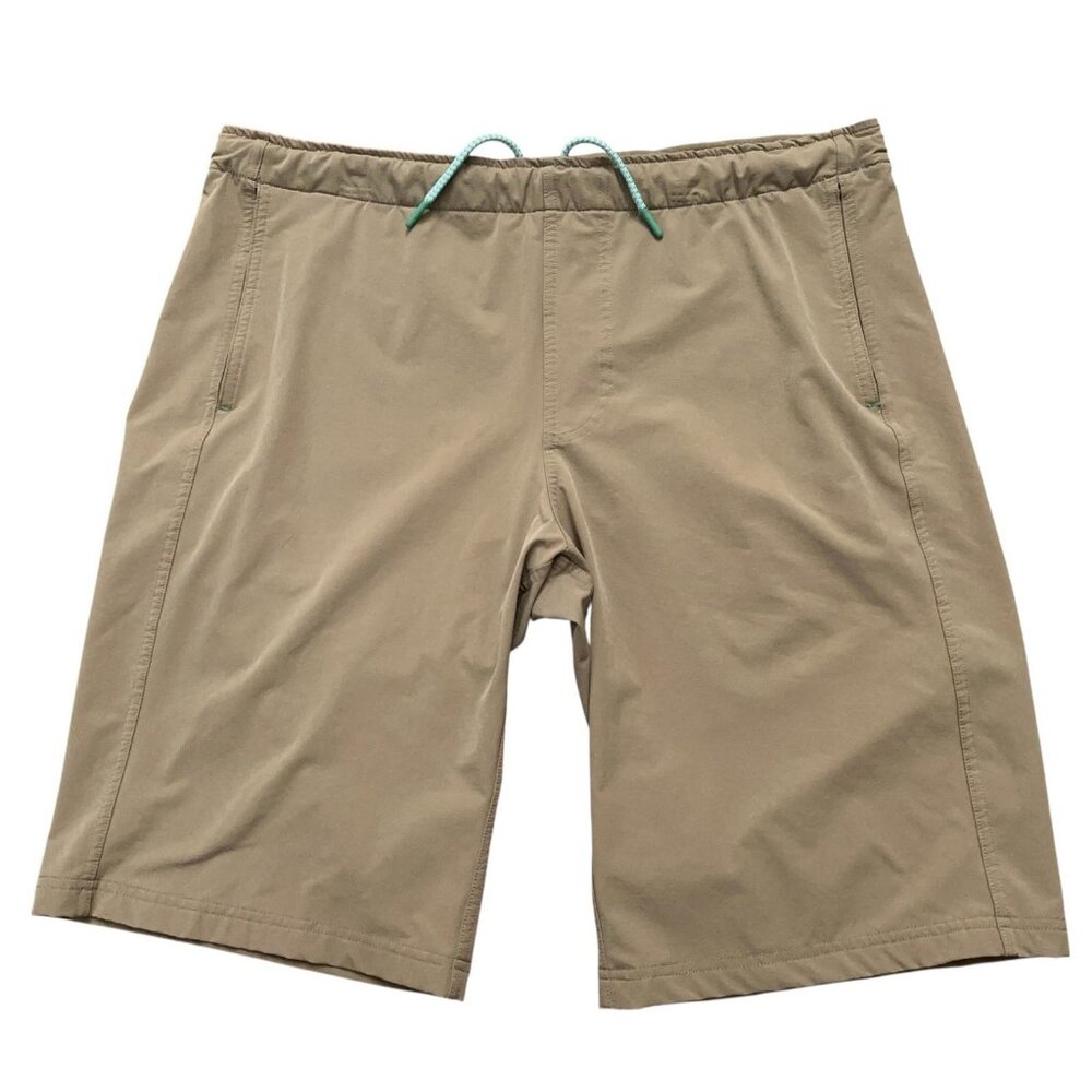Myles Make Moves Shorts Mens M Long Performance Stretch Woven Drawstring Beige